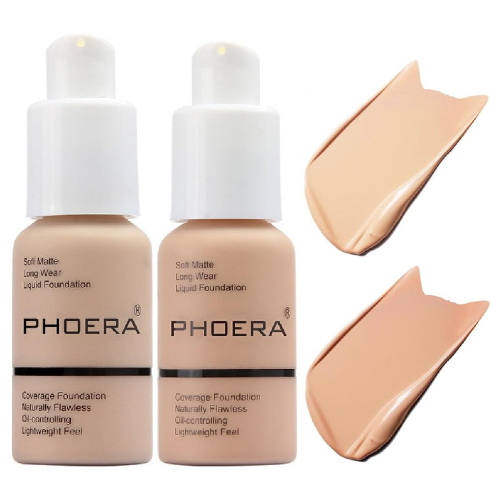 Meifen PHOERA foundation 102 Nude bottle shows a long-lasting soft matte finish for daily wear.