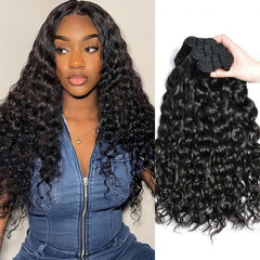 Meiguiyu water wave bundles 16 inch natural color for versatile styling.
