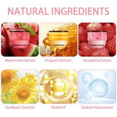 Meilury honey-strawberry-watermelon lip mask with fruity scent and deep moisturization