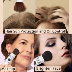 Meilury translucent loose powder applied with high-density brush for precise setting