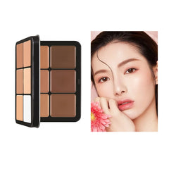 MeiPlumLai 12-color cream blush palette swatches with natural rosy glow.
