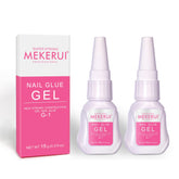 MEKERUI Nail Glue Gel 2Pack for long-lasting press-on nails and easy application