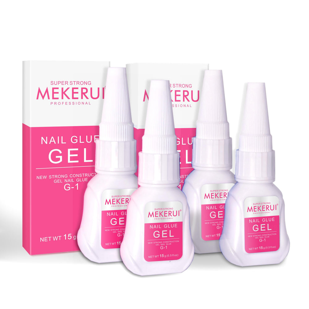 MEKERUI nail glue gel bottle and packaging for at-home salon results.