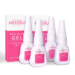 MEKERUI nail glue gel bottle and packaging for at-home salon results.