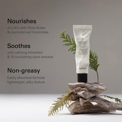 Melixir Hinokitiol plant extracts graphic emphasizes nourishing care.