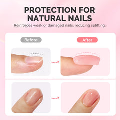 MelodySusie nude pink base gel swirl on nail for natural length