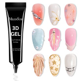 MelodySusie 3D gel nail art tube application enables precise shaping without extra tools.