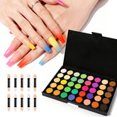 MelodySusie 40-color nail powder palette for seamless gradient nails and lasting color.