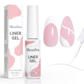MelodySusie 8ML White Gel Liner bottle close-up, convenient built-in brush for precise lines.