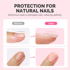 MelodySusie Clear Builder Gel brush-on application for smooth, self-leveling nails.