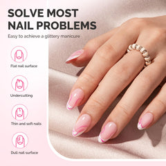 MelodySusie gel enables attachment of tips and gems for nail art.