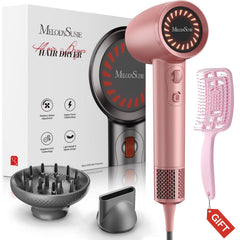 MelodySusie compact hair dryer with diffuser for smooth curls and frizz control