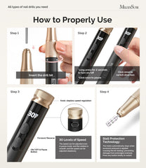 MelodySusie cordless nail drill in use for precise shaping anywhere