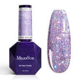 MelodySusie Galaliver purple glitter nail polish bottle sparkling under light for DIY nails