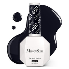 MelodySusie HEMA-free gel polish bottle in deep black for salon-quality results.