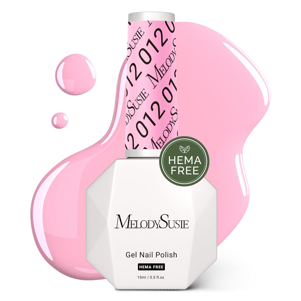 MelodySusie Hema-Free gel nail polish pink bottle for a safer, low-odor manicure.