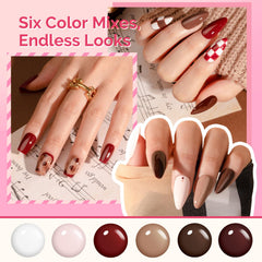 MelodySusie dark chocolate gel polish for a deep nude-brown finish