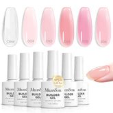 MelodySusie jelly pink builder gel bottle for thickening overlays and base layers.
