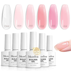 MelodySusie jelly pink builder gel bottle for thickening overlays and base layers.