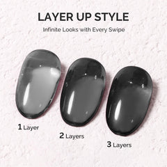 Swatch shows MelodySusie Jeweliver jelly gel polish with delicate jelly finish.