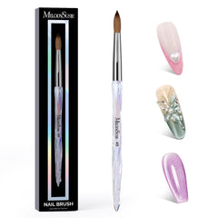 MelodySusie Kolinsky brush close-up showing pure hairs for precise acrylic pickup.
