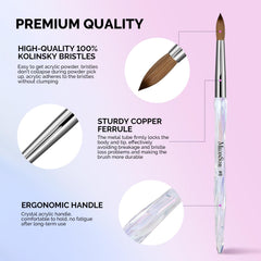 MelodySusie Kolinsky brush ombré handle detail for comfortable grip and control.