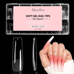 MelodySusie long square X nail tips for precise fit and easy extensions