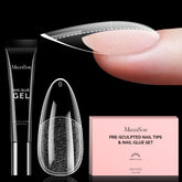 MelodySusie medium almond nail tips collection in 15 sizes for precise nail shaping