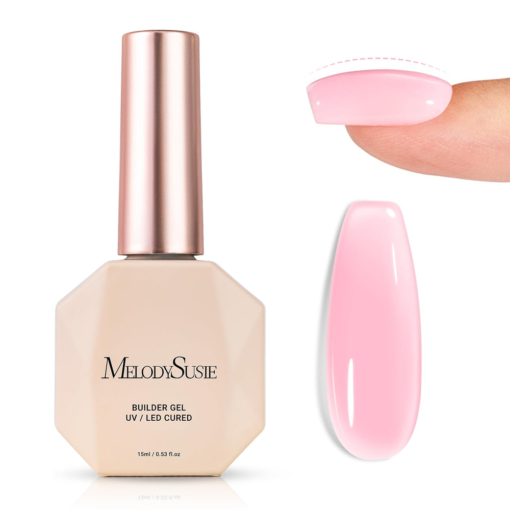 MelodySusie milky pink builder gel bottle enables salon-grade thickness.