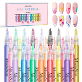 MelodySusie nail art pens set with 24 colors for vibrant designs.