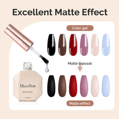 MelodySusie matte top coat brush enables smooth, streak-free home applications.