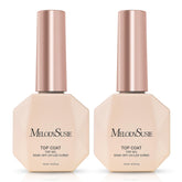 MelodySusie no-wipe top coat bottle with a crystal-clear glossy finish for gel and natural nails.