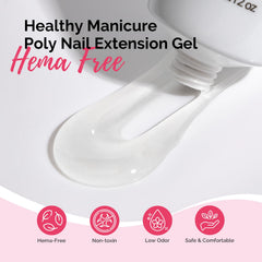 MelodySusie Poly Gel extension and reinforcement for durable nails.