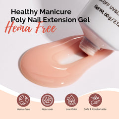 MelodySusie Poly Nail Extension Gel swatch demonstrates rich color and smooth finish.