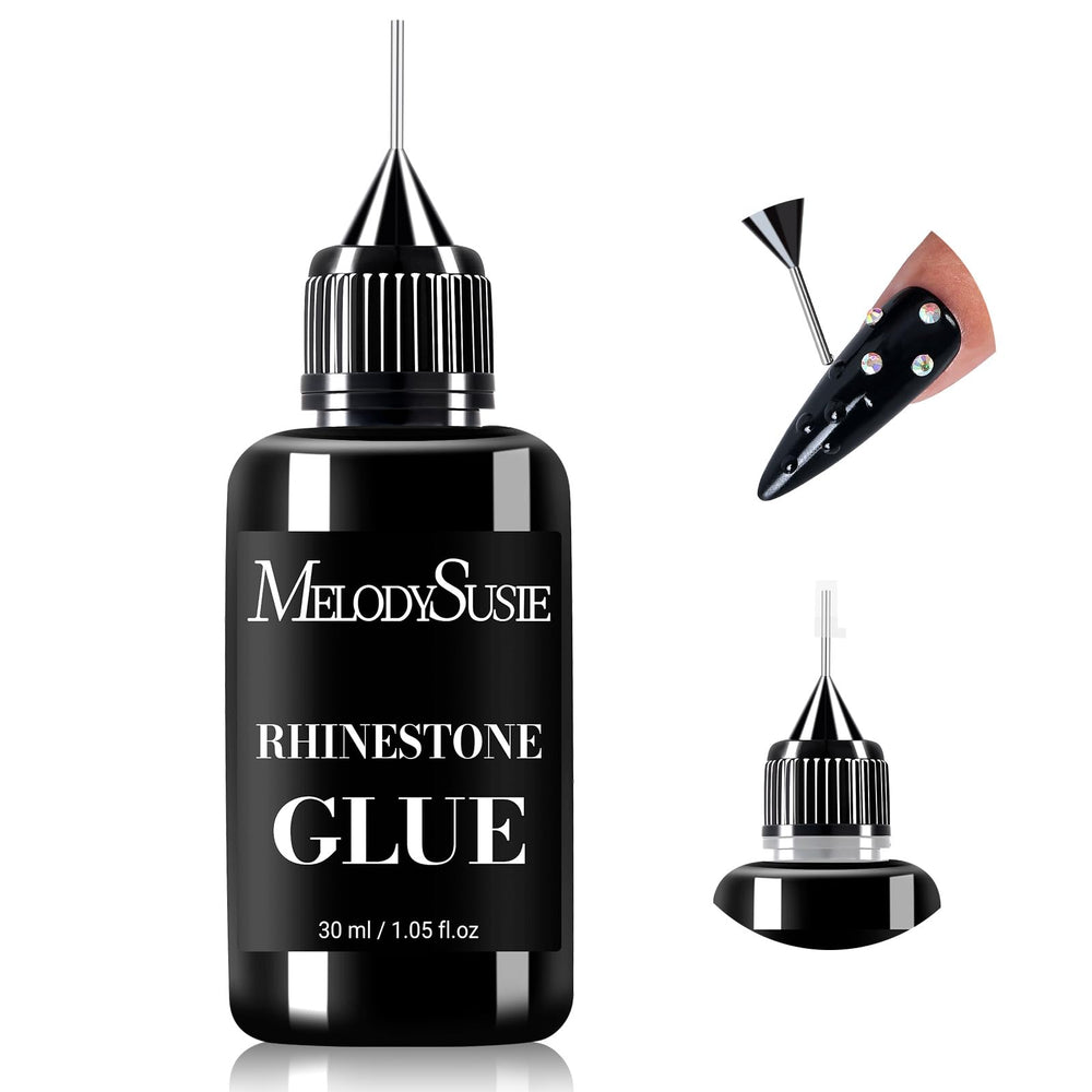 MelodySusie rhinestone glue bottle 30ml for strong nail adhesion.
