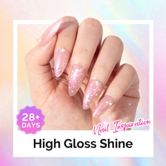MelodySusie Shimmer Pearl Pink Gel Polish under UV LED lamp demonstrates quick cure time