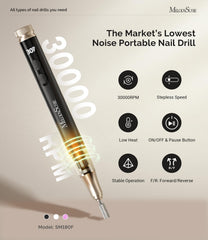MelodySusie SM180F 30000RPM nail drill with LED display shows speed