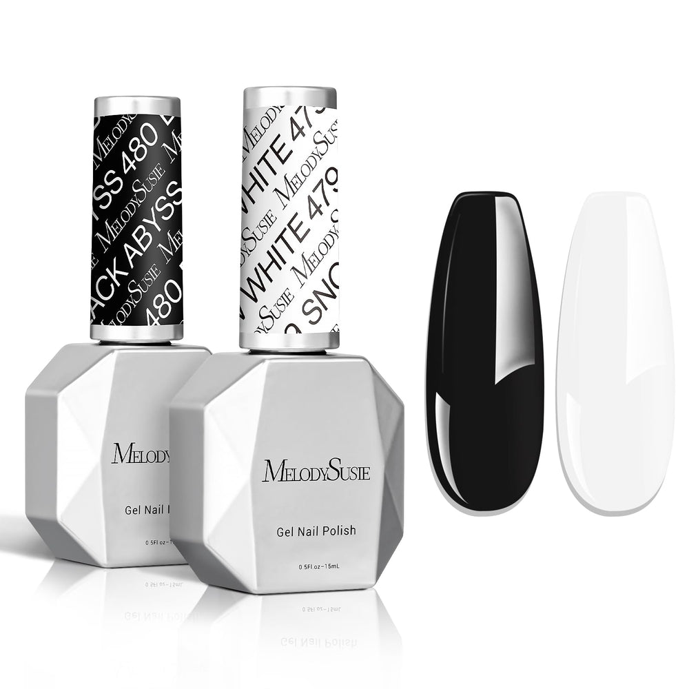 MelodySusie thick gel black 15ml bottle for long-lasting at-home manicures.