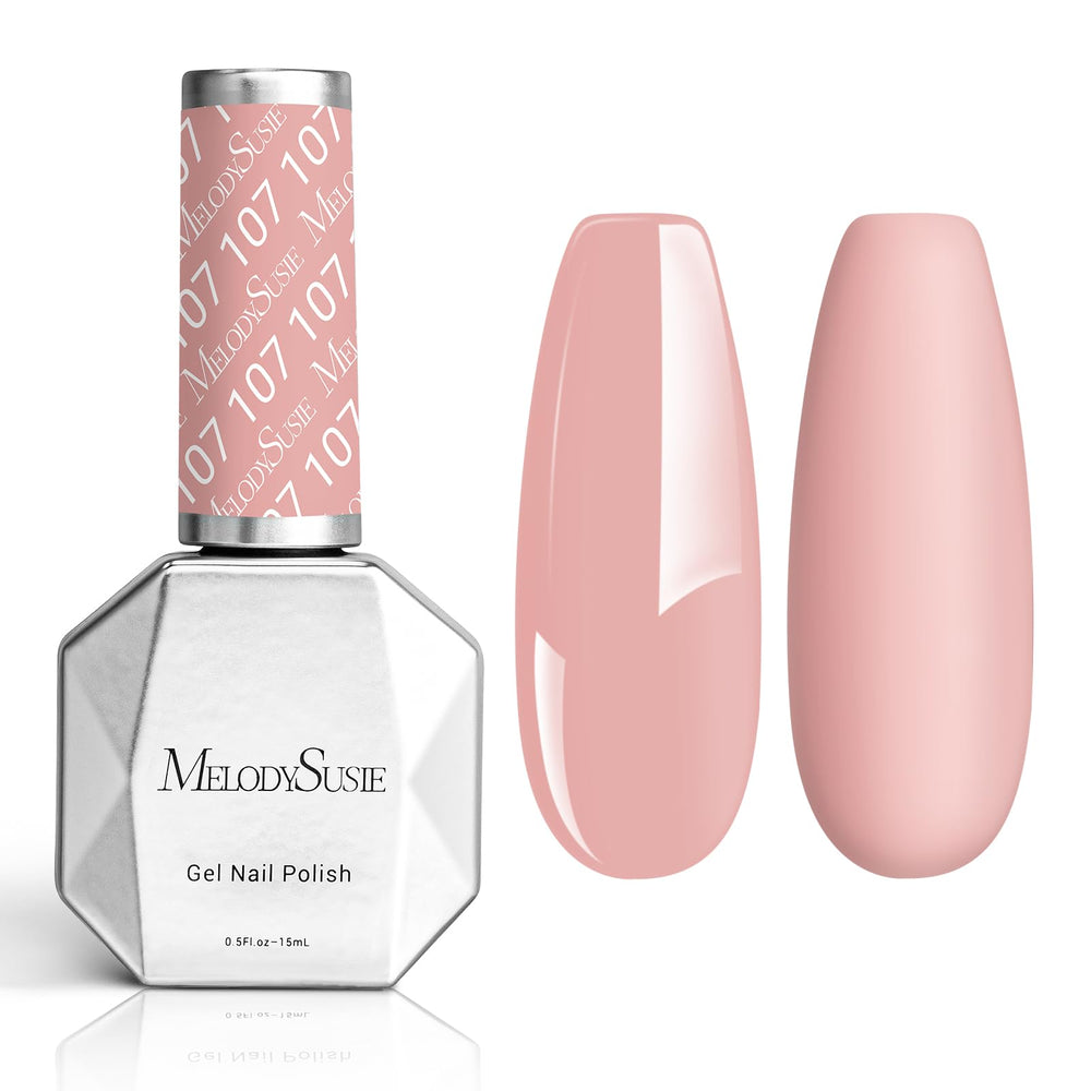 MelodySusie Thick Pink Gel Nail Polish bottle with a glossy finish for at-home manicure.