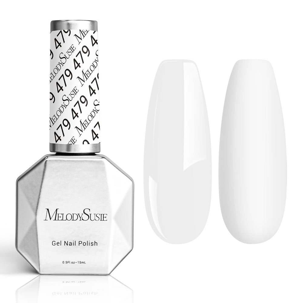 MelodySusie Thick Snow White Gel Polish bottle pour for smooth color.