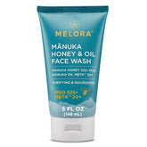 Melora Manuka Honey Face Wash bottle, hydrates and refreshes daily.