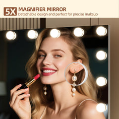 Memobarco vanity mirror 5x magnification aids detailed eyeliner and lash work