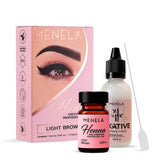 MENELA eyebrow henna tint kit in light brown for natural definition.