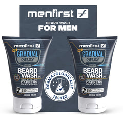 MENFIRST Gradual Gray Beard Wash lather demonstrates gentle cleansing without drying.