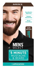 mens select dark brown brush-in facial hair dye package for quick color blending
