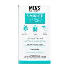 men's select dark brown brush-in facial hair dye result showing natural-looking finish
