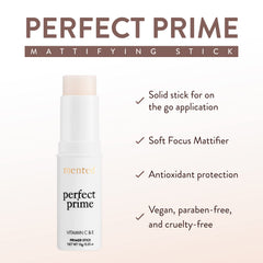 Mented Primer Stick hydrates with Jojoba Seed Oil for a refreshed look.