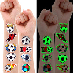 MeoIsDaBest glow tattoos designs of soccer balls and players.