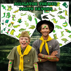 MeoIsDaBest alligator tattoos applied on skin for a playful look at events.