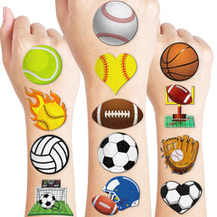 MeoIsDaBest basketball tattoo sheet adds quick, playful flair to party favors.